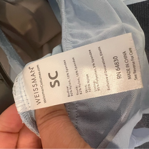 Weissman Go Your Own Way lyrical dance costume sky blue, lace ruffles, SC - Picture 8 of 8